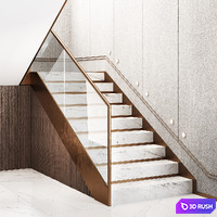 Modern staircase 12 3D Model Vray, Corona