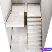 Modern staircase 12 3D Model Vray, Corona