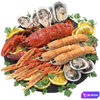 Seafood platter of langoustine lobster and oyster 3D Model Vray, Corona