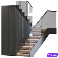 Stair modern 3m 3D Model Vray, Corona