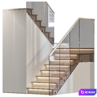 Stair modern 3m 3D Model Vray, Corona