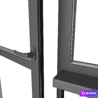 A set of black window panes for a loggia and a balcony 3D Model Vray, Corona