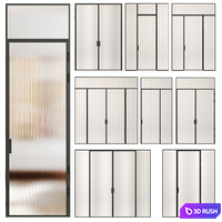 Art deco door - interior door 114 - glass door 3D Model Vray, Corona