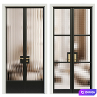 Art deco door - interior doors 120 - glass double door 3D Model Vray, Corona