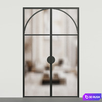 Art deco door - Interior door 124 - glass double door 3D Model Vray, Corona