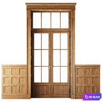 Classical Wooden Window/Door 3D Model Vray, Corona