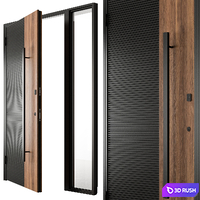 Wooden Front Door - Set 93 3D Model Vray, Corona