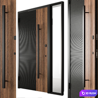 Wooden Front Door - Set 93 3D Model Vray, Corona