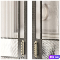 Art deco doors 2 3D Model Vray, Corona