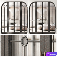 Art deco doors 4 3D Model Vray, Corona