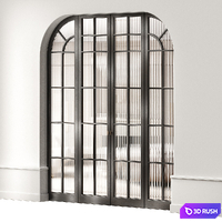 Art deco doors 4 3D Model Vray, Corona