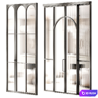 Art deco doors 6 3D Model Vray, Corona