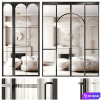 Art deco doors 6 3D Model Vray, Corona