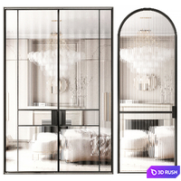 Art deco doors 7 3D Model Vray, Corona