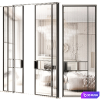 Art deco doors 7 3D Model Vray, Corona