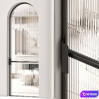 Art deco doors 7 3D Model Vray, Corona