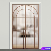 Art deco door - Entrance glass double door - Interior door 177 3D Model Vray, Corona