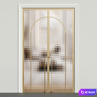 Art deco door - Entrance glass double door - Interior door 177 3D Model Vray, Corona