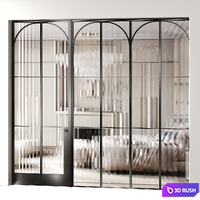 Art deco doors 8 3D Model Vray, Corona