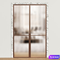 Art deco door - Interior door 187 - glass double door 3D Model Vray, Corona