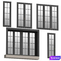 Collection of classic windows. 5 models 3D Model Vray, Corona