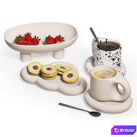 Chubby Set for tea drinking 3D Model Vray, Corona
