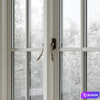 Classic window with radiator screen 004 3D Model Vray, Corona