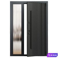 Front door 001-Portalle - exterior door - entrance door 3D Model Vray, Corona