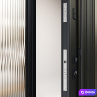 Front door 001-Portalle - exterior door - entrance door 3D Model Vray, Corona