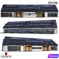 Duplex with floor plans 3D Model Vray, Corona
