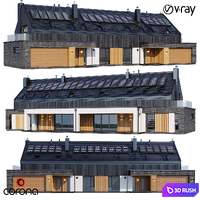 Modern house V79 3D Model Vray, Corona