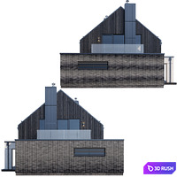 Modern house V79 3D Model Vray, Corona