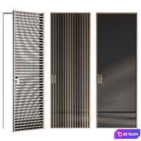 Invisible doors with slats and glass AGStyle 3D Model Vray, Corona