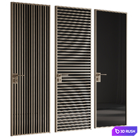 Invisible doors with slats and glass AGStyle 3D Model Vray, Corona