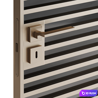 Invisible doors with slats and glass AGStyle 3D Model Vray, Corona