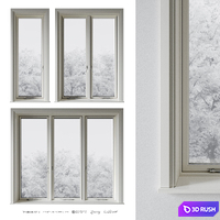 Classic window 3 3D Model Vray, Corona