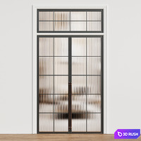 Art deco door - Metal glass door - Interior door 218 3D Model Vray, Corona