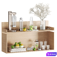 Kitchen shelf with citrus 3D Model Vray, Corona