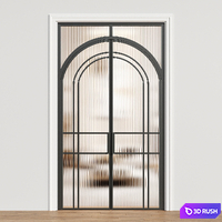 metal glass door - Interior door 226 - double door 3D Model Vray, Corona