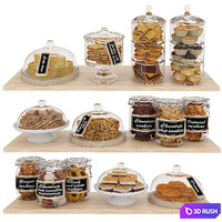 Pastry and cookie set 3D Model Vray, Corona