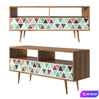 Console "Berber" with three drawers 3D Model Corona