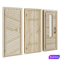 Doors for saunas and baths 3D Model Vray, Corona