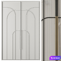 Entrance door set23 3D Model Vray, Corona