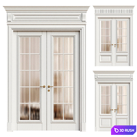 Antique volhovec double door - interior door 235 3D Model Vray, Corona