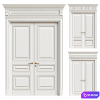 Antique volhovec double door - interior door 236 3D Model Vray, Corona