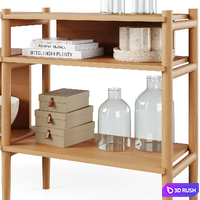 Bookcase HOLTON by Rowico Home 3D Model Vray, Corona