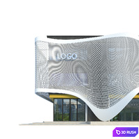 Modern Commercial Building No4 3D Model Vray, Corona