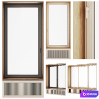 Plastic window with wooden slope