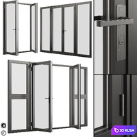 A set of metal windows and doors.