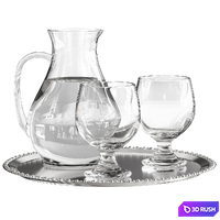 Water bottle and glass NG5 3D Model Vray, Corona